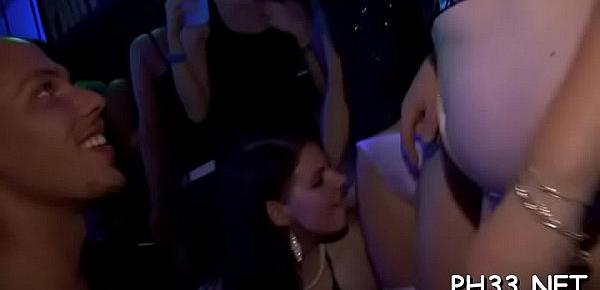  Yong beauties in club are fucked hard by older mans in ass and puss in time